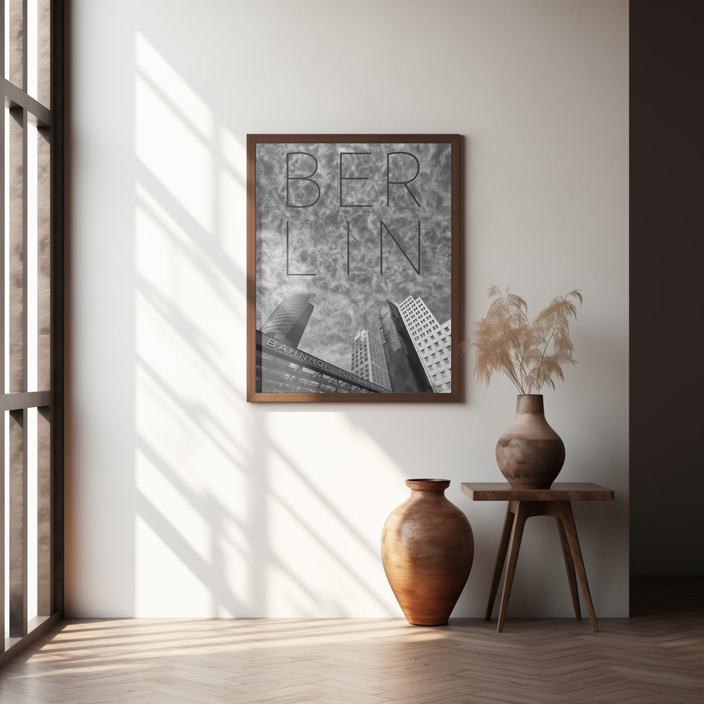 BERLIN Potsdamer Platz | Text & Skyline Poster